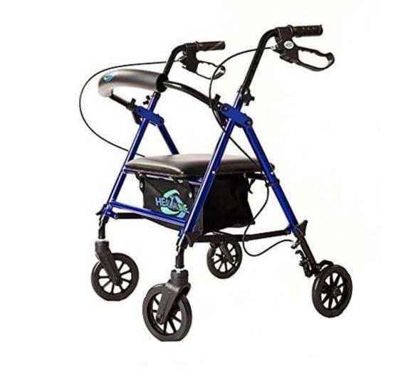 Healthline Lightweight Blue Rollator with Aluminum Loop Break Adjustable HL420BL
