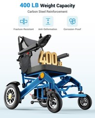 30 Mile Range Foldable Electric Wheelchairs for Adults & Seniors, Gray