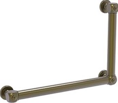 Allied Brass CU-GRSR1824-ABR Cube RH Grab Bar 18x24in Antique Brass Smooth 90°