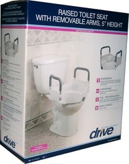 RAISED TOILET SEAT (drive) Up to 300Lbs Removable Padded Arms – Brand New in Box