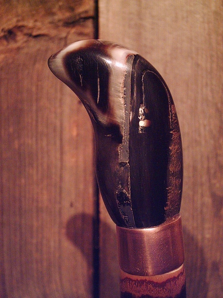 walking stick ELK HOOVE HANDLE red birch wood shaft custom made in the USA NEW