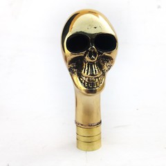 Vinatge Antique Brass Skull Head Design Handle Victorian For Walking Stick cane