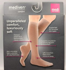New Mediven Comfort Compression Socks Calf Petite 20-30 Size II Chocolate 46292