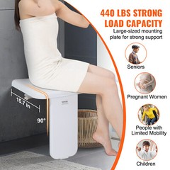 VEVOR Folding ABS Shower Seat 15.7“ x 16.7“ Wall Mounted Shower Bench 440 lbs