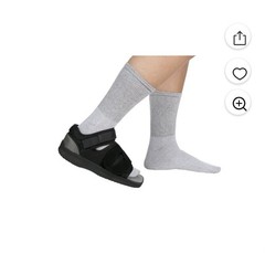 United Ortho Adjustable Post-Op Shoe, Open Square Toe, Rocker Sole, Black