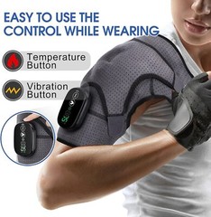 Electric Heated Shoulder Massager With Vibration Massage Brace Joint Pain Relief