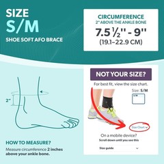 BraceAbility AFO Foot Drop Brace – Adjustable Soft Ankle S/M, Black