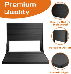 Teak Shower Bench, Folding Shower Chair Wall Mounted, Wood Folding Shower Seat,