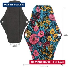 Bamboo Menstrual Pads Reusable Heavy Flow Pads with Wet Bag Cloth Pads for Women