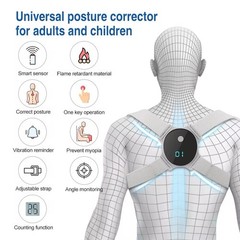 Smart Posture Corrector Adjustable Back & Shoulder Brace Gray Vibration Reminder