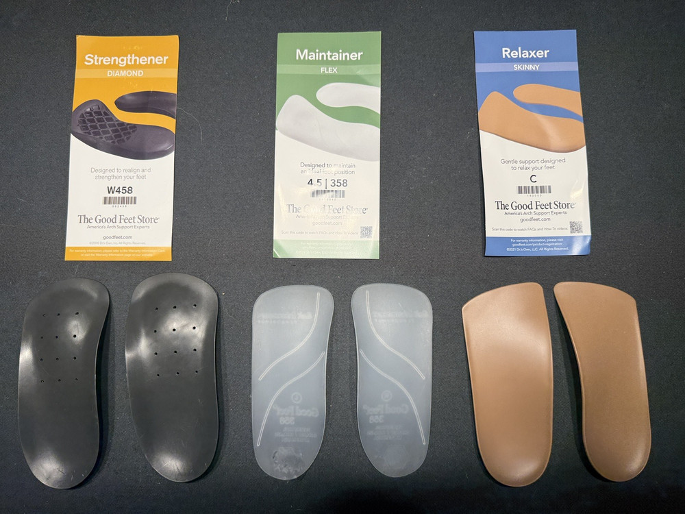 Good Feet Store 3-Step Arch Support System Complete Set W458/358/Size C w/Box