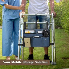 Compact and Functional Walker Bag for Folding Walkers – Includes Cup Holder