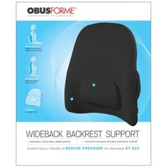 ObusForme OFWB Wideback Backrest Support Ergonomic Lumbar Support – Black
