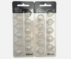 Oticon MiniFit Bass 6mm Single Vent Domes (2 Packages)