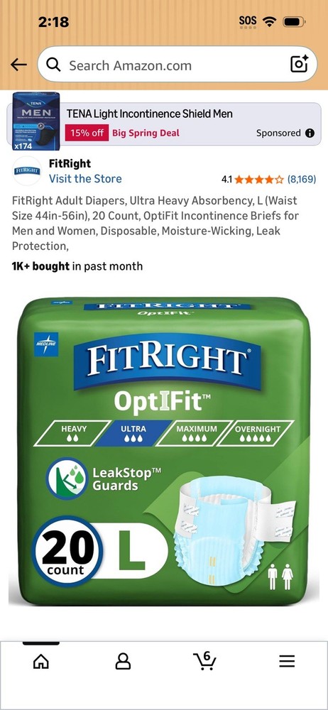 itRight Adult Diapers, Ultra Heavy Absorbency, L (Waist Size 44in-56in),
