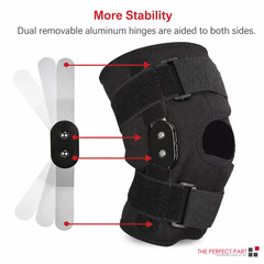 Knee Brace Compression Sleeve Hinged Joint Support Open Patella Stabilizer Wrap