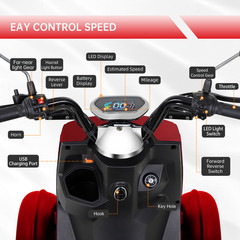 800W Mobility Scooter 15mph 31mi Range, LED, 440lb