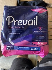 Prevail Daily Pads Moderate Absorbency 20 Count Bladder Leak Protection