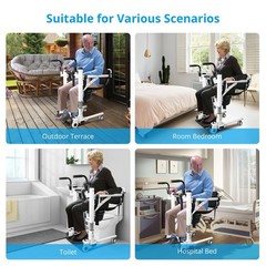 GRAVEE Hydraulic Patient Transfer Lift Chair, Height Adjustable Wheelchair