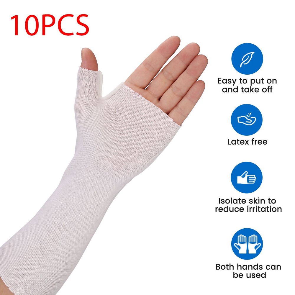 VELPEAU Wrist and Thumb Spica Stockinette (Pack of 10) Comfy Arm Sock Sleeve
