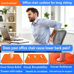 Plus Size Gel Seat Cushion for Long Sitting, Extra Large Cooling Supportive Seat