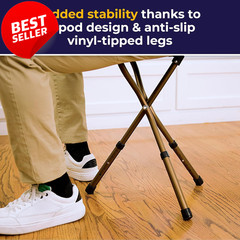Adjustable Folding Cane Seat Lightweight Walking Stick Black RTL10365-ADJ – US
