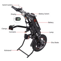 12 Inch Wheelchair Handcycle Attachment Electric Tractor 250/350/500W 8AH-17.5AH