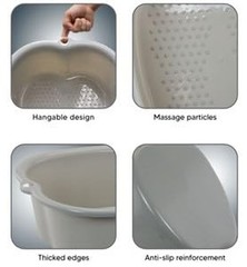 ZENVY Foot Bath Tub and Silicone Foot Scrubber Massage Mat Set for Soothing A…