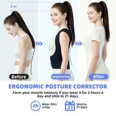 babaka Back Brace Posture Corrector for Women and Men, Adjustable Medium