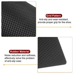 4Pcs Shoe Sole Protector 5.12″x3.15″ Shoe Bottom Grip Pads for High-Heels Black