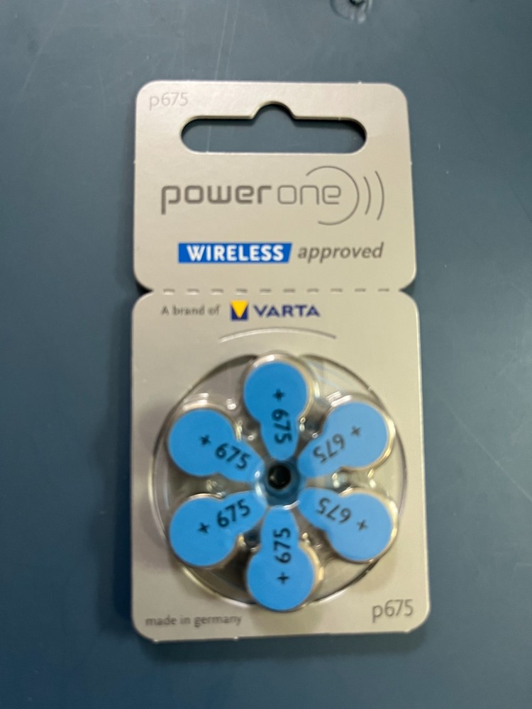 Power One p675 Size Hearing aid batteries Zinc air Mercury free (Varta)