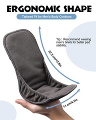 Lictin Reusable Incontinence Pads for Men, 2 Packs Pad Medium, Dark Grey