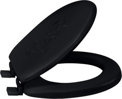 Bath Bliss Extra Soft Standard Round Toilet 14.76″ x 15.5″ x 2.36″, Black