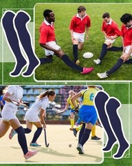High Football Socks Multiple Sizes over the Knee Baseball Medium Navy Blue