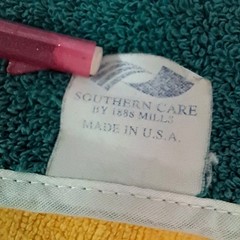 Set Of 2 Lg. ADULT TERRY CLOTH BIBS Washable Easy On Hook & Loop Teal & Yellow