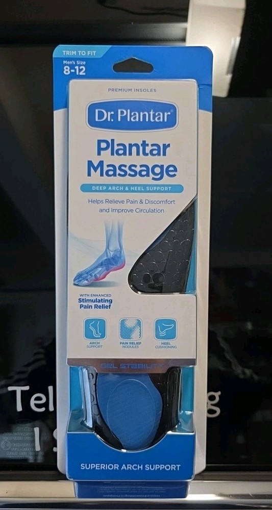 Dr. Plantar Premium Plantar Massage Deep Heel Support & Arch Support Insoles NEW
