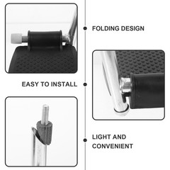 1 Pair Universal Lifting Wheelchair Footrest Durable ABS Plastic Black