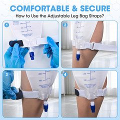 8 PCS Adjustable Leg Bag Straps, Urine Drainage Bag Strap, Catheter Leg Bag Stra
