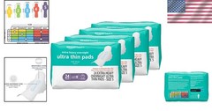 Extra Heavy Overnight Feminine Pads, Ultra Thin with Flexi-Wings, 96 Count
