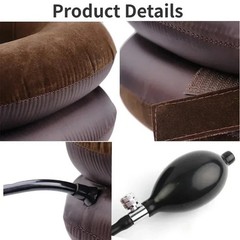 Inflatable Cervical Traction Device Neck Support Brace 3 Tube Adjustable Pillow