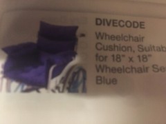 DIVECODE Wheelchair Cushion Cover Suitable For 18″ X 18″ Wheelchair Blue New
