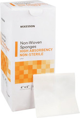 McKesson Non-Woven Sponges, Non-Sterile, 4-Ply, High Absorbency, Polyester/Rayon