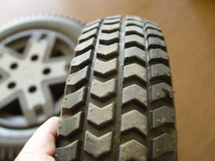 PAIR Of Gray Painted Quantum Main Drive Wheels/Tires PR1MO 3.00-8
