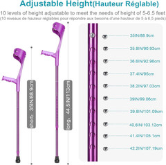 Folding Crutch (X1 Unit) Forearm Crutch Anti-Drop Cuff Reduces the Hassle of Pic