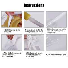 US – Silicone Wearable Urinal Bag Catheter Portable External Collector for men