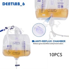 Pack of 10 Large Urinary Drainage Bag w/ Anti-Reflux Chamber 2000ml Capacity USA