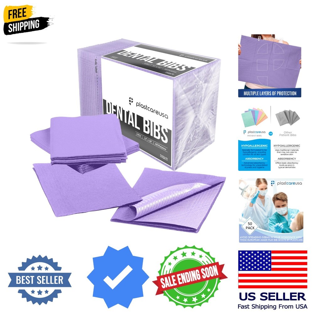 Disposable Dental Bibs 13″x18″ – 3 Ply Waterproof Tattoo Bib Sheet for Patien…