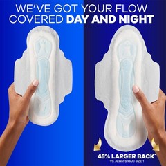 Always Maxi Overnight Pads with Wings, Size 5, Extra Heavy Overnight, 72 Count