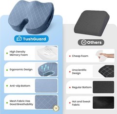 Non-Slip XX-Large Memory Foam Butt Pillow for Ultimate Back & Tailbone Comfort