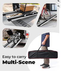 KOLOTOOL Adjustable Wheelchair Ramp 4FT Telescoping Portable Aluminum Non-Skid